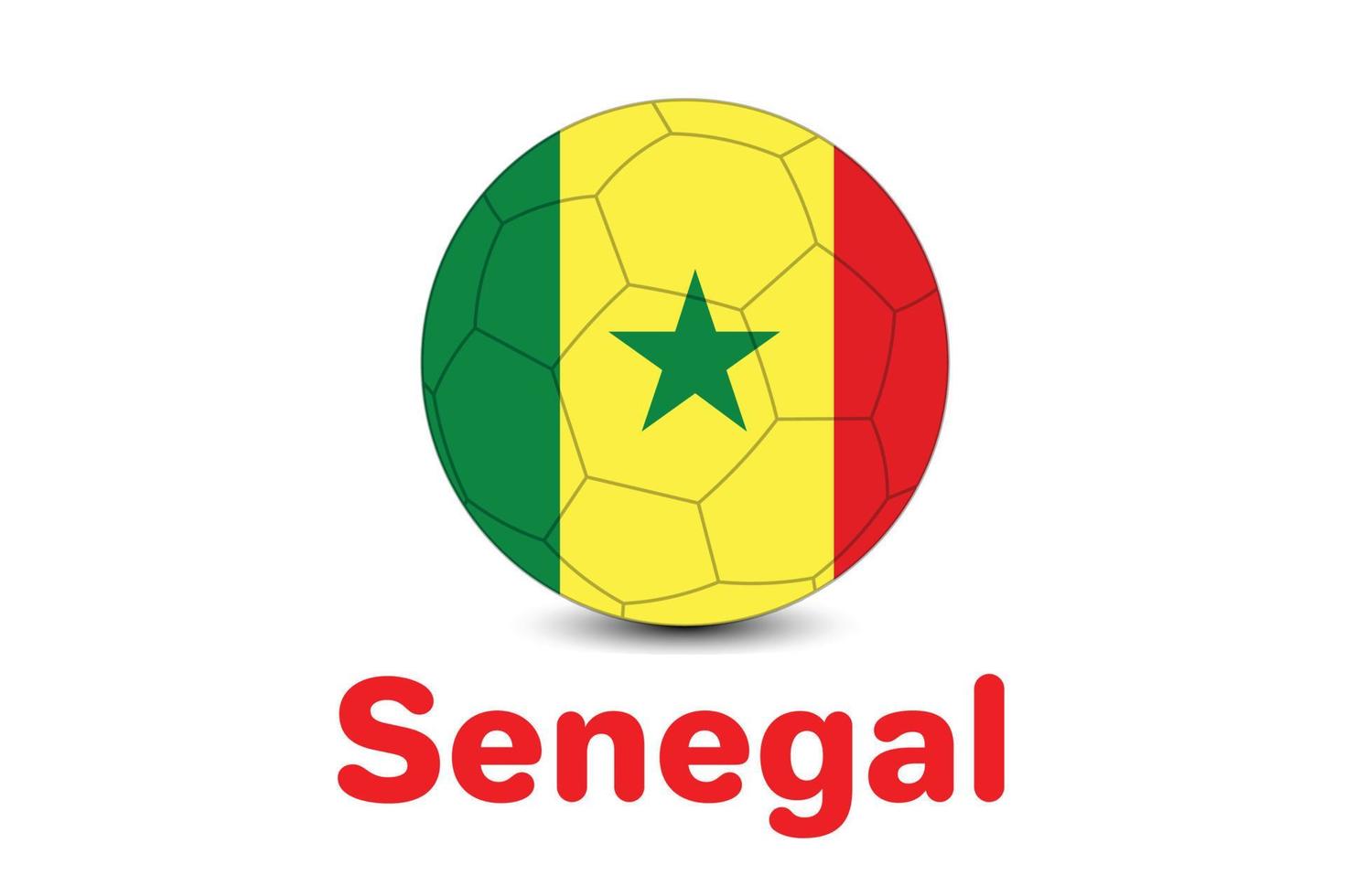 senegal flagga på fifa 2022 med fotboll illustration vektor