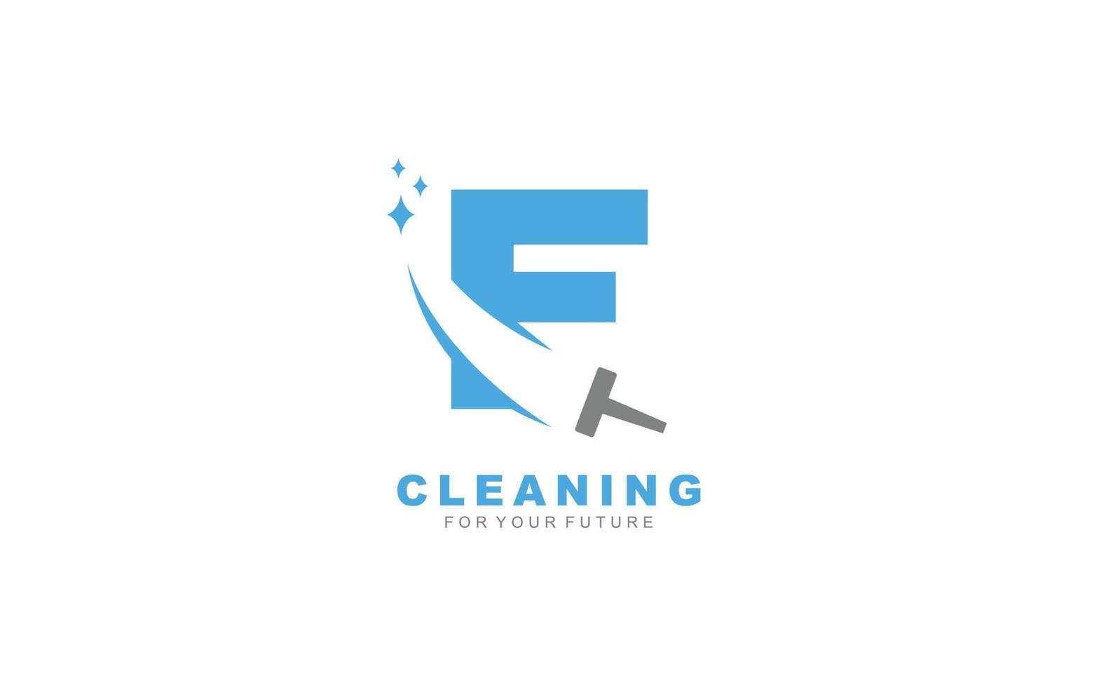 f logotyp rengöring tjänster för branding företag. hushållsarbete mall vektor illustration för din varumärke.