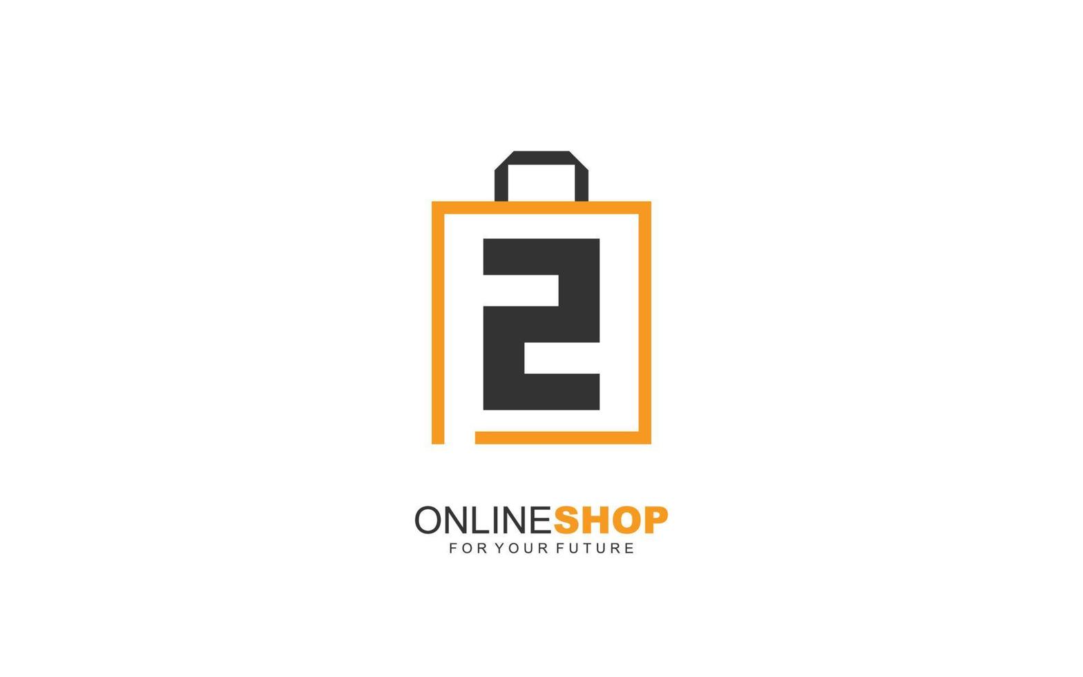 z Logo Onlineshop für Branding Company. Taschenschablonen-Vektorillustration für Ihre Marke. vektor