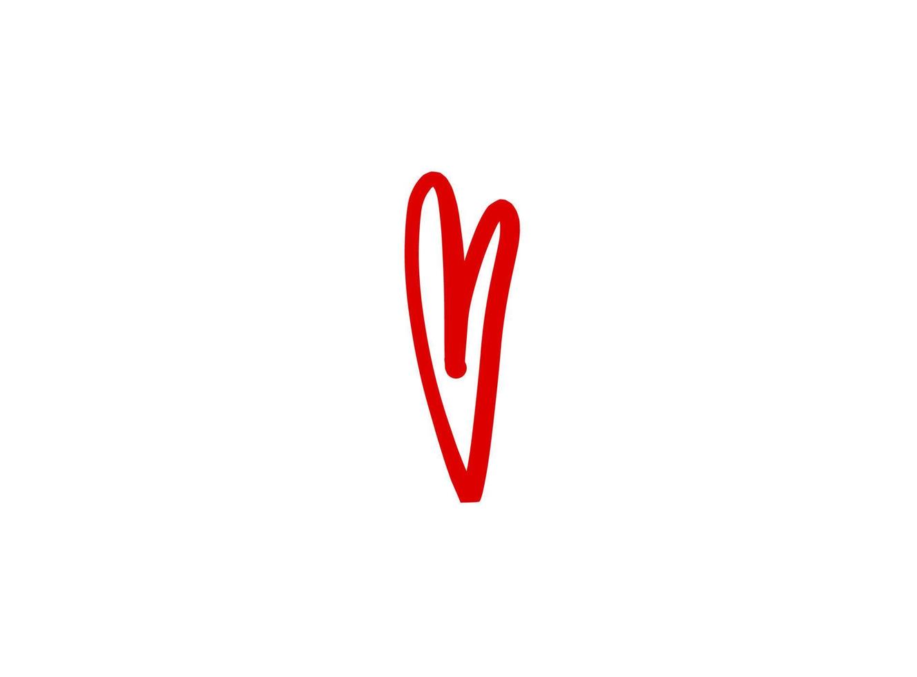 Herzillustration Strichzeichnungen für Vorlage mit schwarzer und roter Farbe. vektor