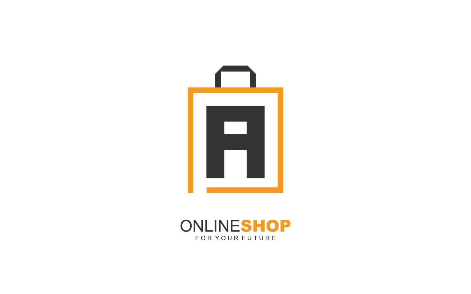 ein Logo-Onlineshop für Markenunternehmen. Taschenschablonen-Vektorillustration für Ihre Marke. vektor