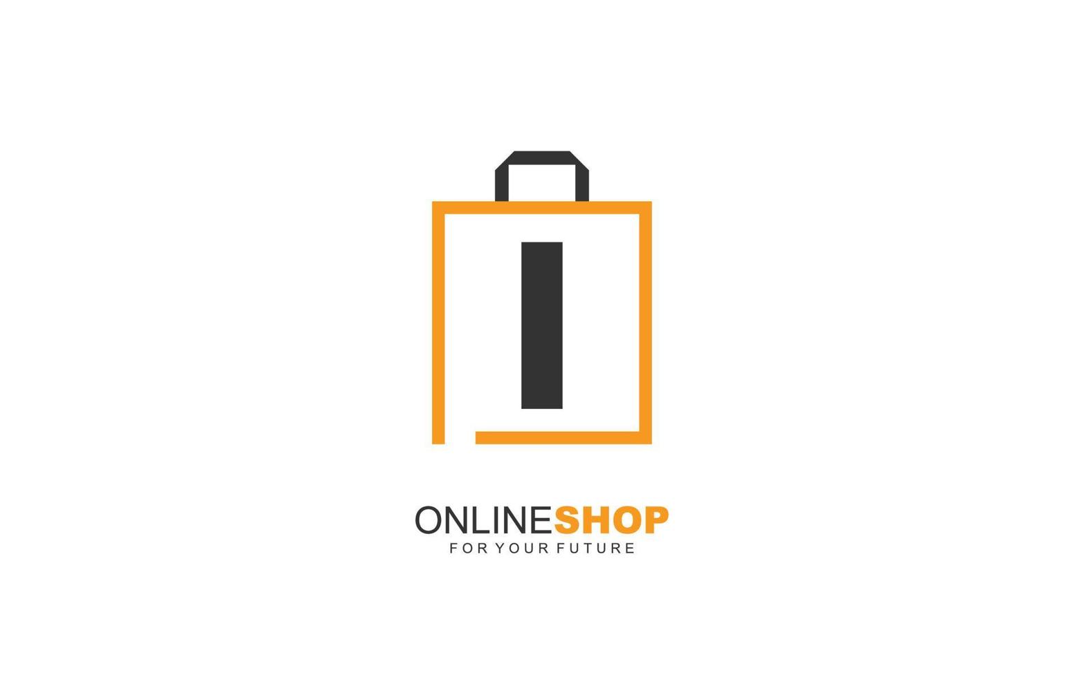 jag logotyp onlinebutik för branding företag. väska mall vektor illustration för din varumärke.