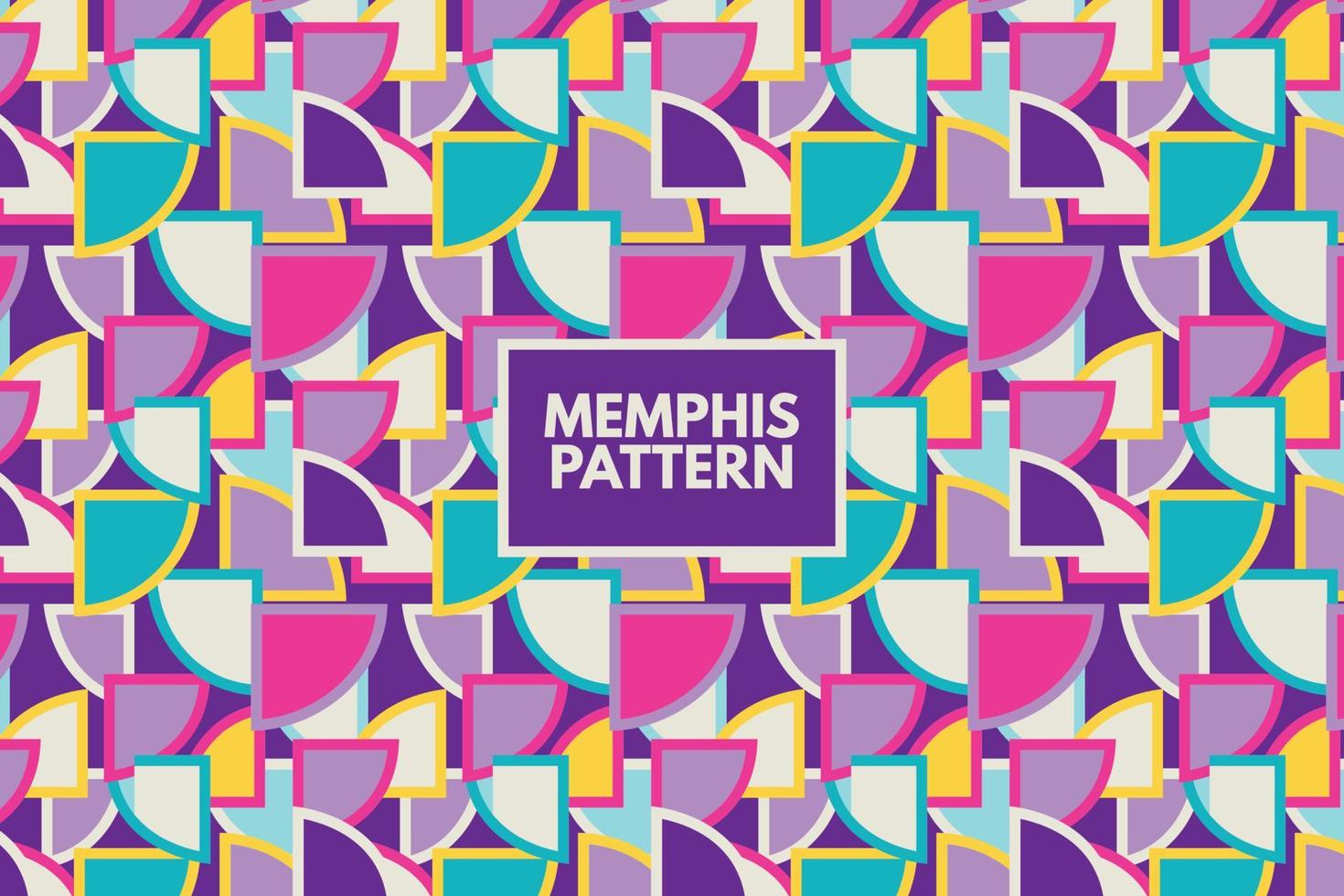 Viertelkreis geometrische bunte Formen. Muster im Memphis-Stil. nahtlose Wiederholung Vektor abstraktes Muster