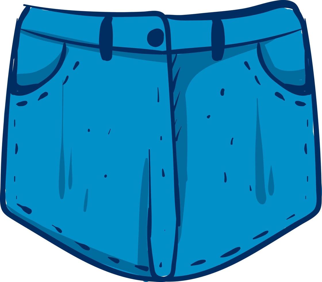 Denim kurze Shorts, Illustration, Vektor auf weißem Hintergrund.