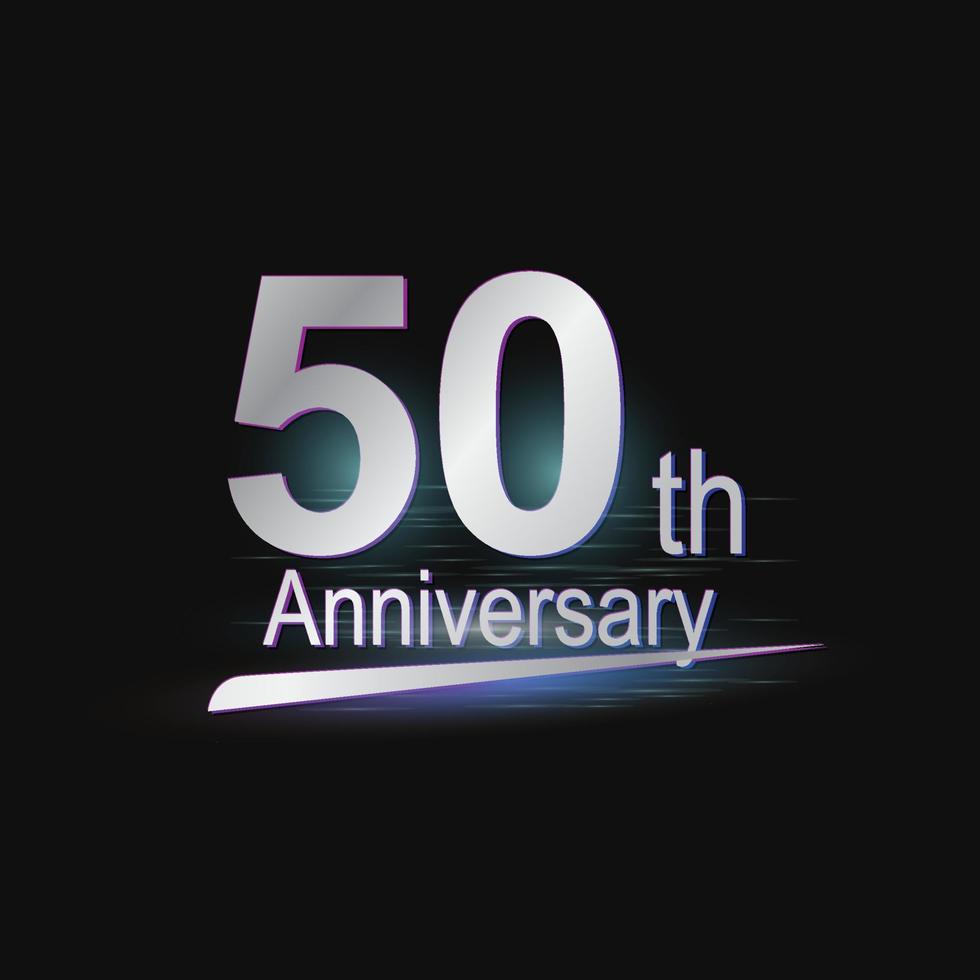 Silber 50-jähriges Jubiläumsfeier modernes Logo vektor