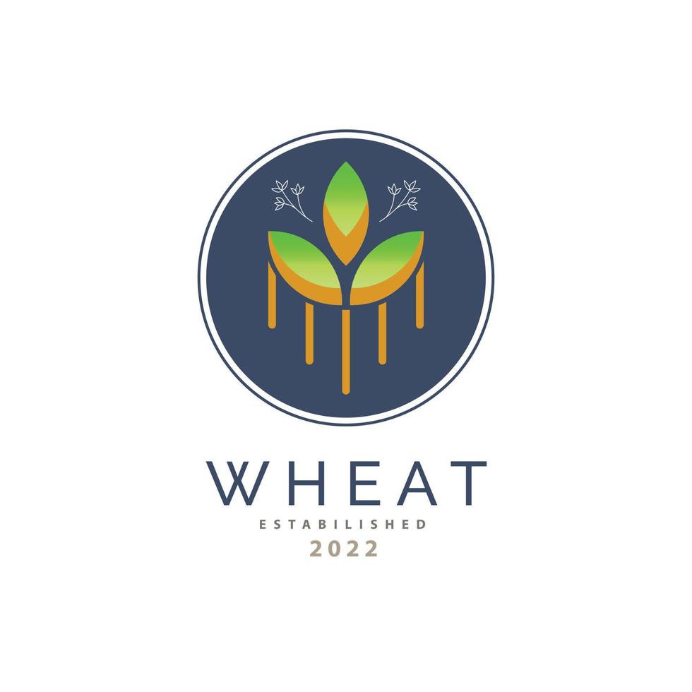Weizen-natürliches Logo-Template-Design für Marke oder Unternehmen und andere vektor