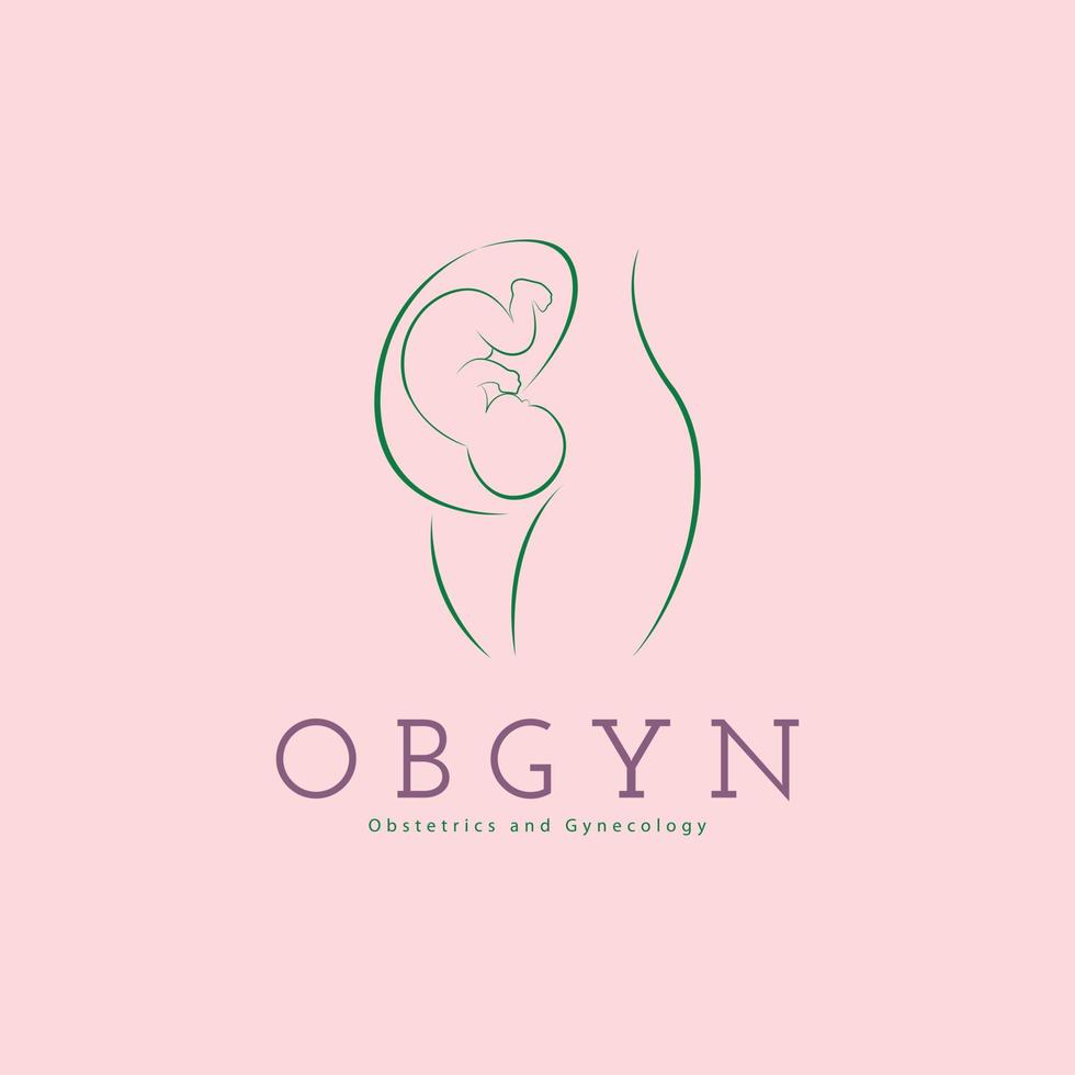 gynekolog obstetrik och gynekologi klinik mamma och bebis graviditet logotyp mall design för varumärke eller företag och Övrig vektor