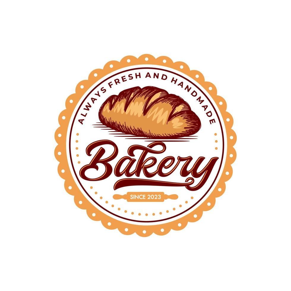 vintage retro bäckerei logo abzeichen und etiketten vektorillustration vektor