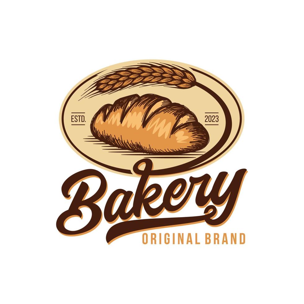 vintage retro bäckerei logo abzeichen und etiketten vektorillustration vektor