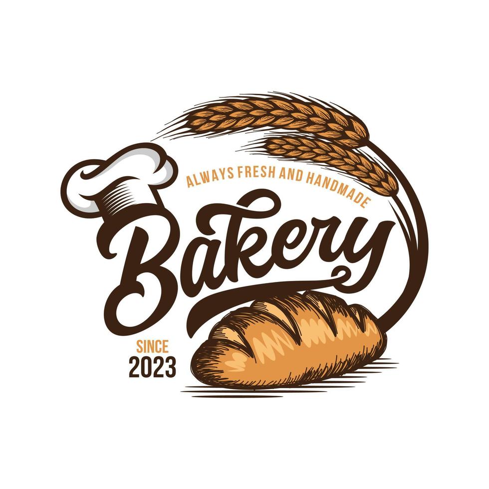 vintage retro bäckerei logo abzeichen und etiketten vektorillustration vektor