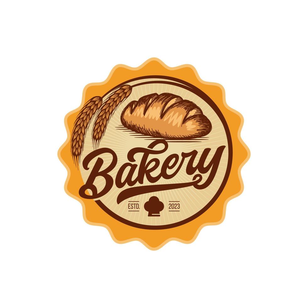 vintage retro bäckerei logo abzeichen und etiketten vektorillustration vektor