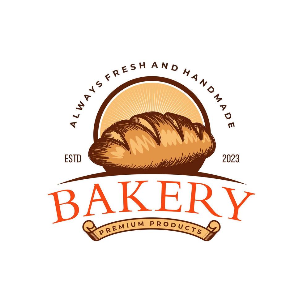 vintage retro bäckerei logo abzeichen und etiketten vektorillustration vektor