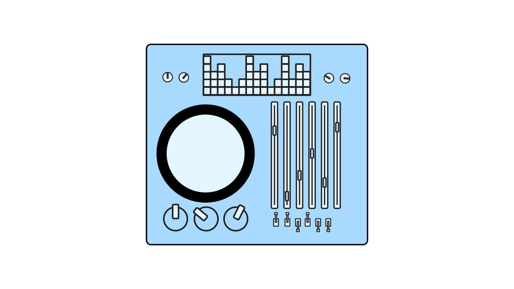 alter Retro-Vintage-Musikkassettenrecorder mit Magnetband auf Rollen und Lautsprechern aus den 70er, 80er, 90er Jahren. schöne Ikone. Vektor-Illustration vektor