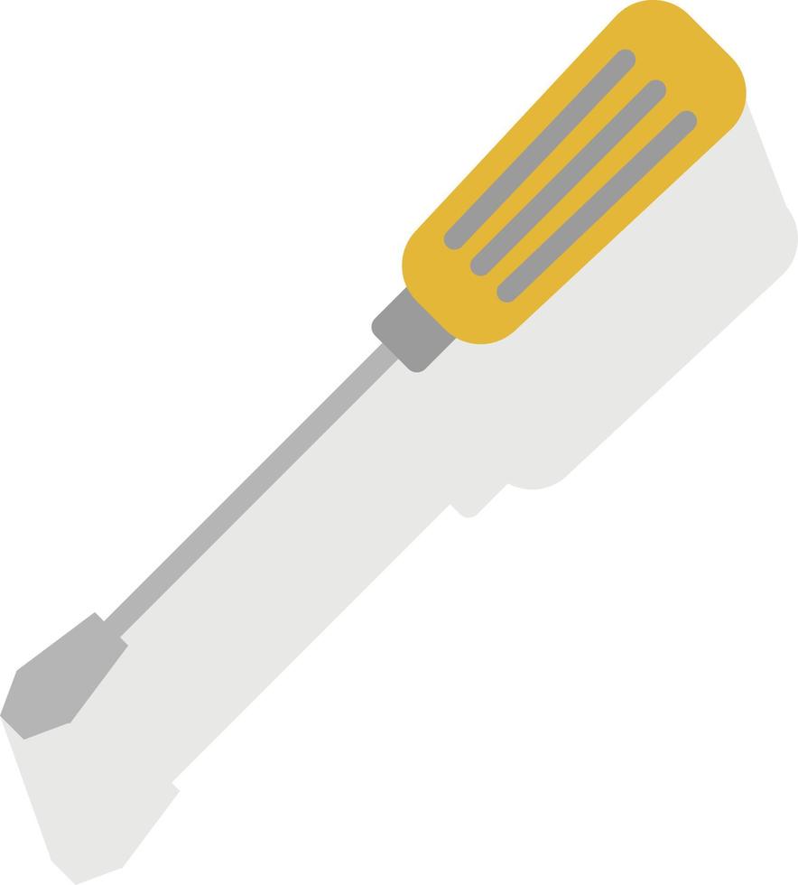 gelber Schraubendreher, Illustration, Vektor auf weißem Hintergrund.