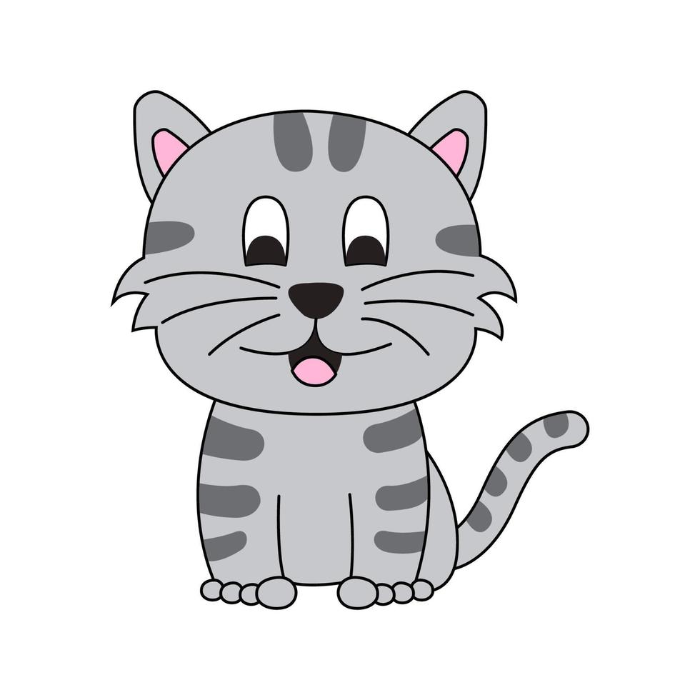 süßes Tier der Katze auf Cartoon-Version vektor