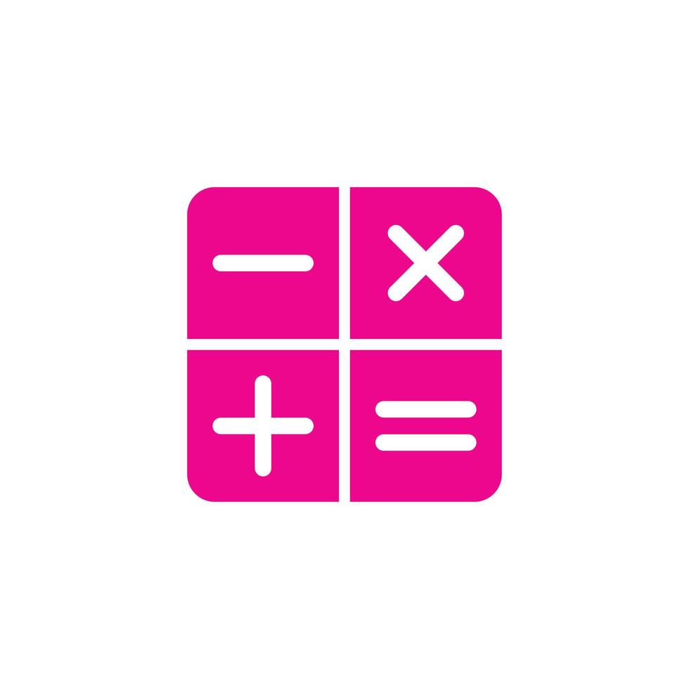 eps10 rosa Vektor elektronischer Taschenrechner oder mathematische solide Kunstikone isoliert auf weißem Hintergrund. mathematische Symbole in einem einfachen, flachen, trendigen, modernen Stil für Ihr Website-Design, Logo und Ihre mobile App
