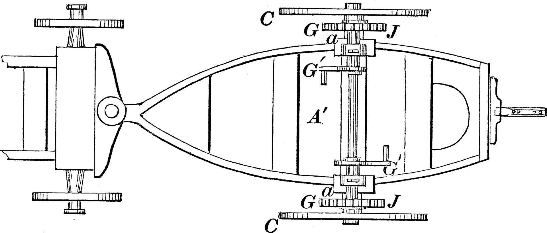 Verriegelungsmechanismus, Vintage-Illustration. vektor