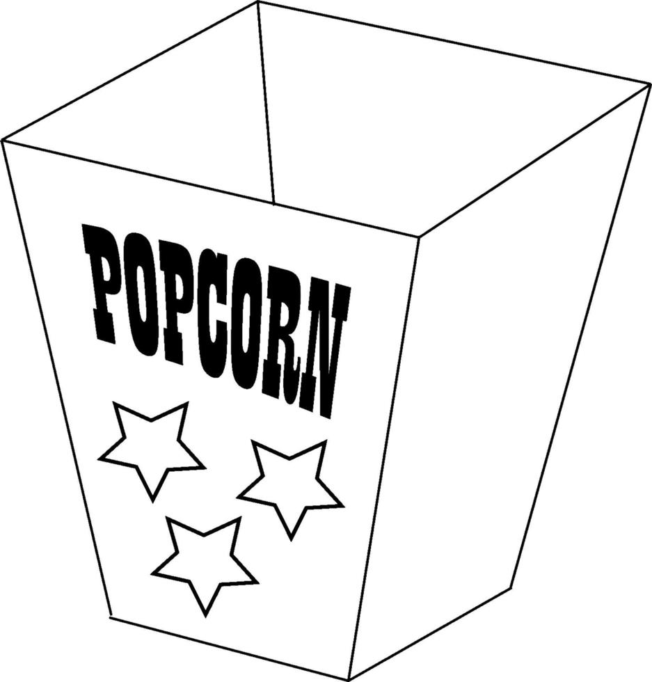 eine Popcorn-Box, Vintage-Illustration. vektor