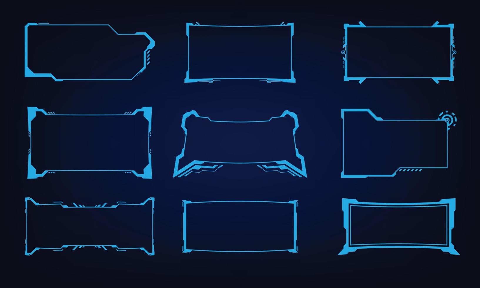 uppsättning av sci fi modern användare gränssnitt element. trogen abstrakt hud. Bra för spel ui. vektor illustration eps10