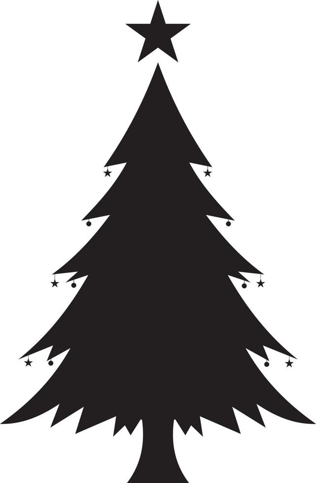 jul träd bakgrund. isolerat jul träd ikon med stjärna. vektor