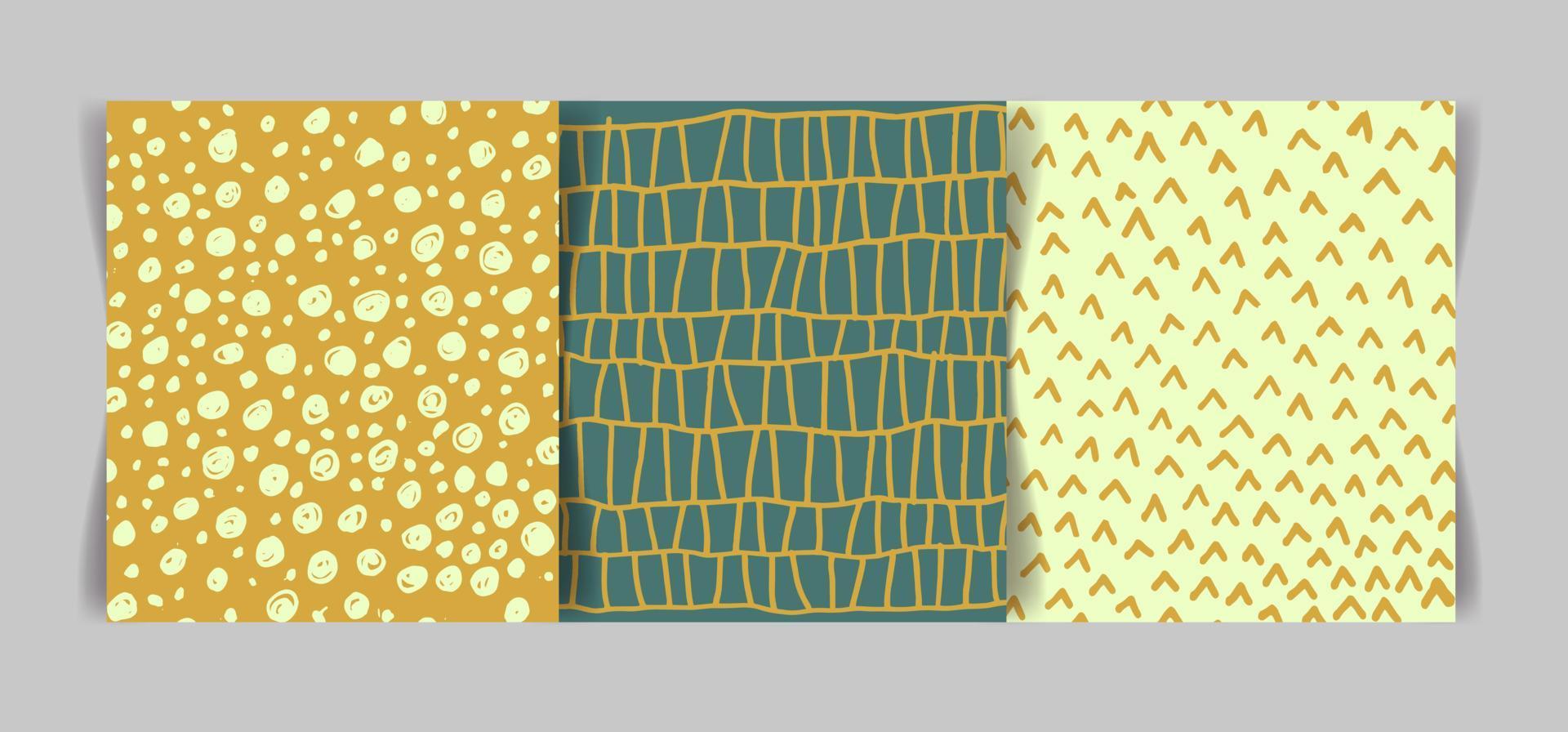 uppsättning av söt ritad för hand mönster. design för tyg, textil- skriva ut, omslag papper, omslag vektor