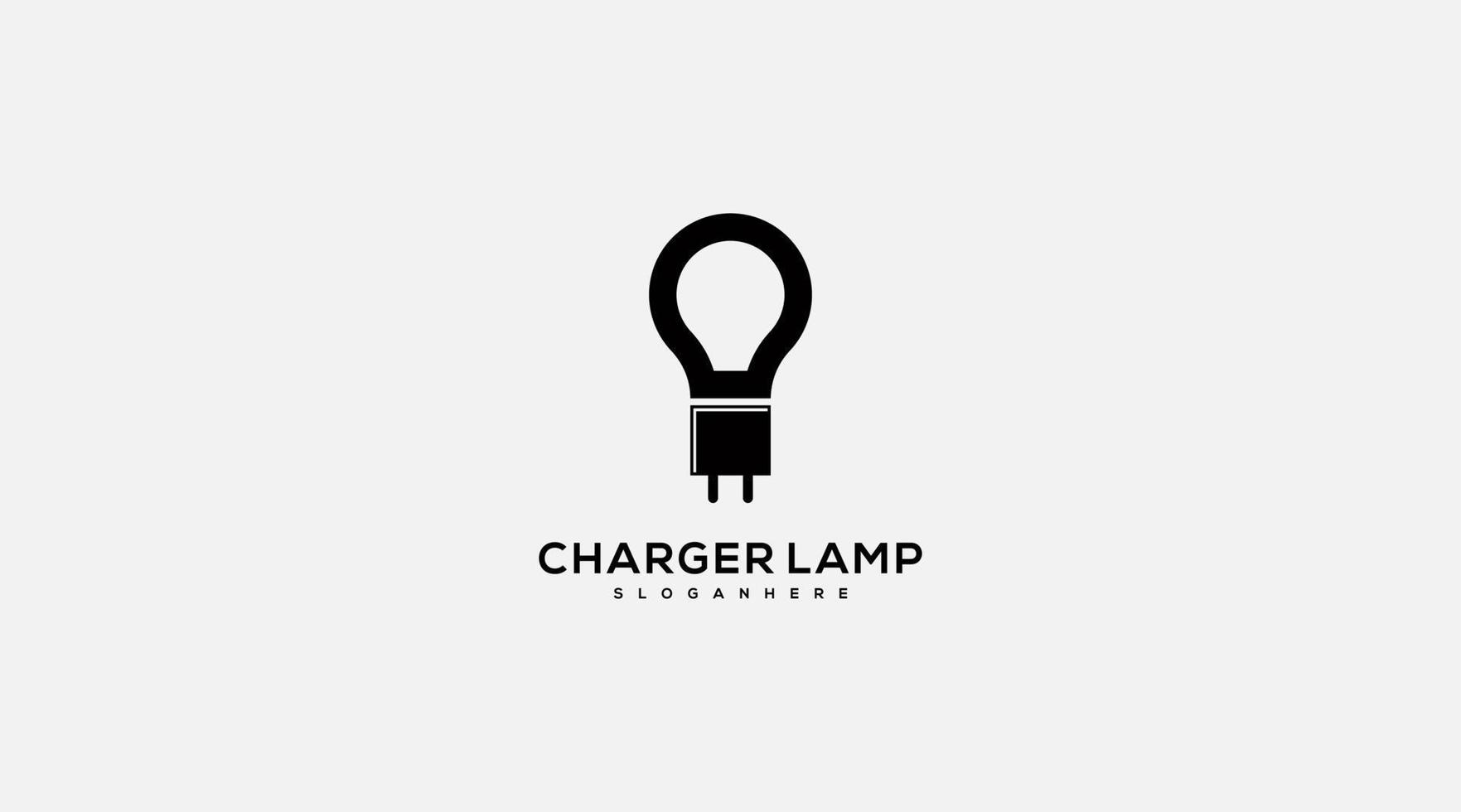 laddare Glödlampa logotyp design begrepp vektor mall