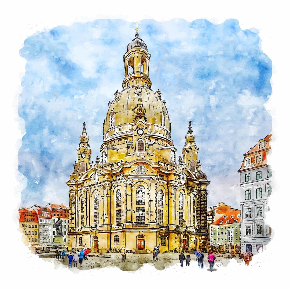 sachsen deutschland aquarell skizze handgezeichnete illustration vektor