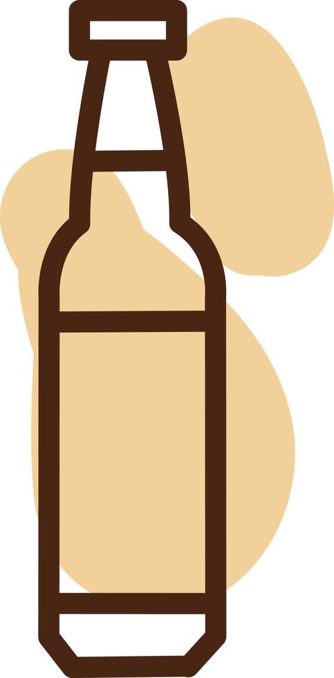 gammal öl flaska, ikon illustration, vektor på vit bakgrund
