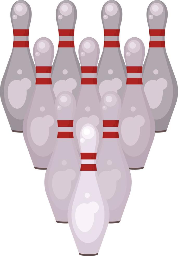 bowling stift , illustration, vektor på vit bakgrund