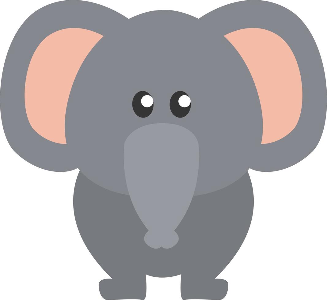 grå elefant, illustration, vektor, på en vit bakgrund. vektor