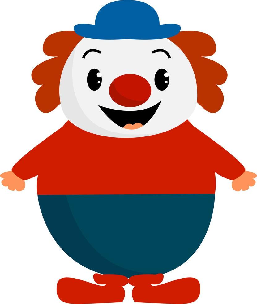 clown docka, illustration, vektor på vit bakgrund.