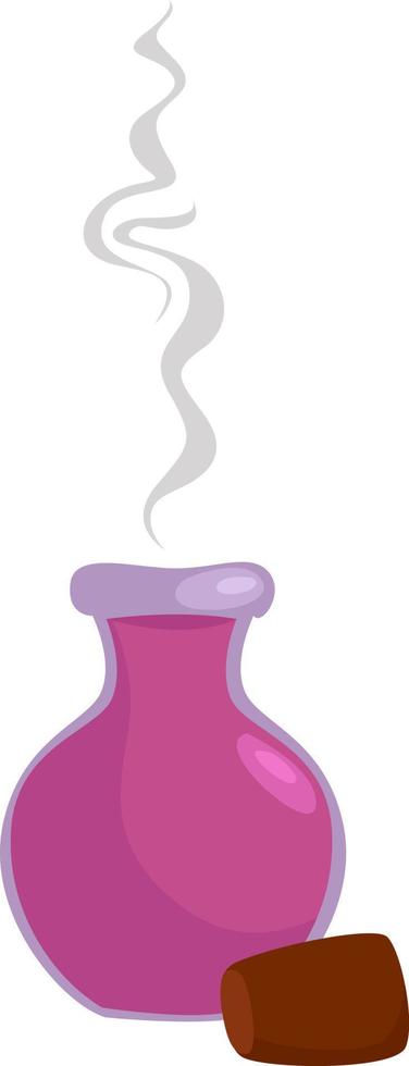 magischer rosa Trank, Illustration, Vektor auf weißem Hintergrund