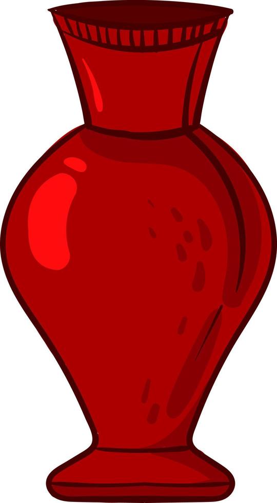 rote Vase, Illustration, Vektor auf weißem Hintergrund