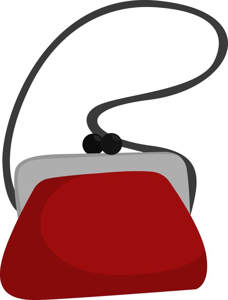 kleine rote Tasche, Illustration, Vektor auf weißem Hintergrund.