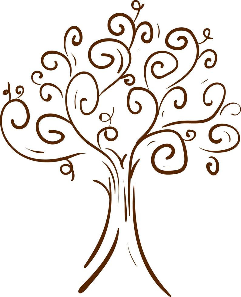 ett prydnad träd, vektor eller Färg illustration.