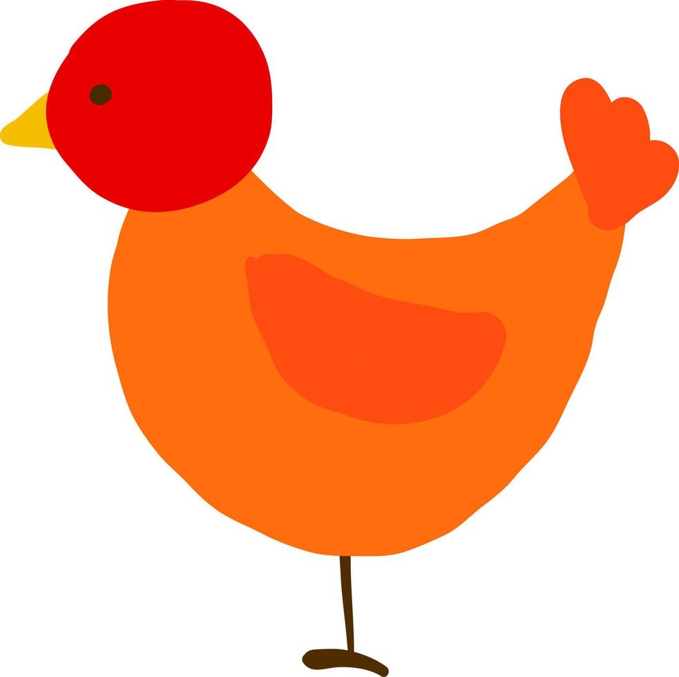 orange kyckling, illustration, vektor på vit bakgrund.