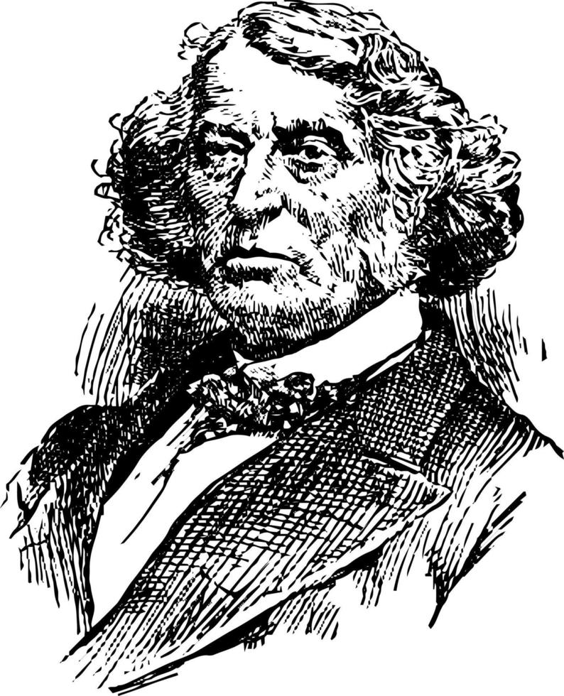 charles sumner, vintage illustration vektor