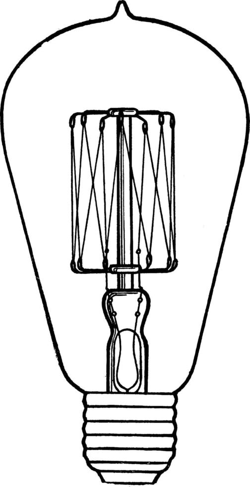 Elektrische Wolframlampe, Vintage-Illustration. vektor