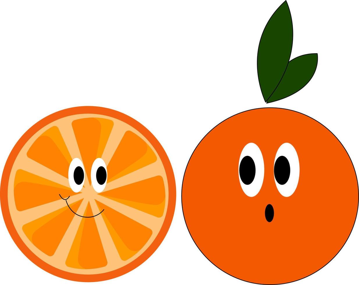 Happy Orange, Illustration, Vektor auf weißem Hintergrund.