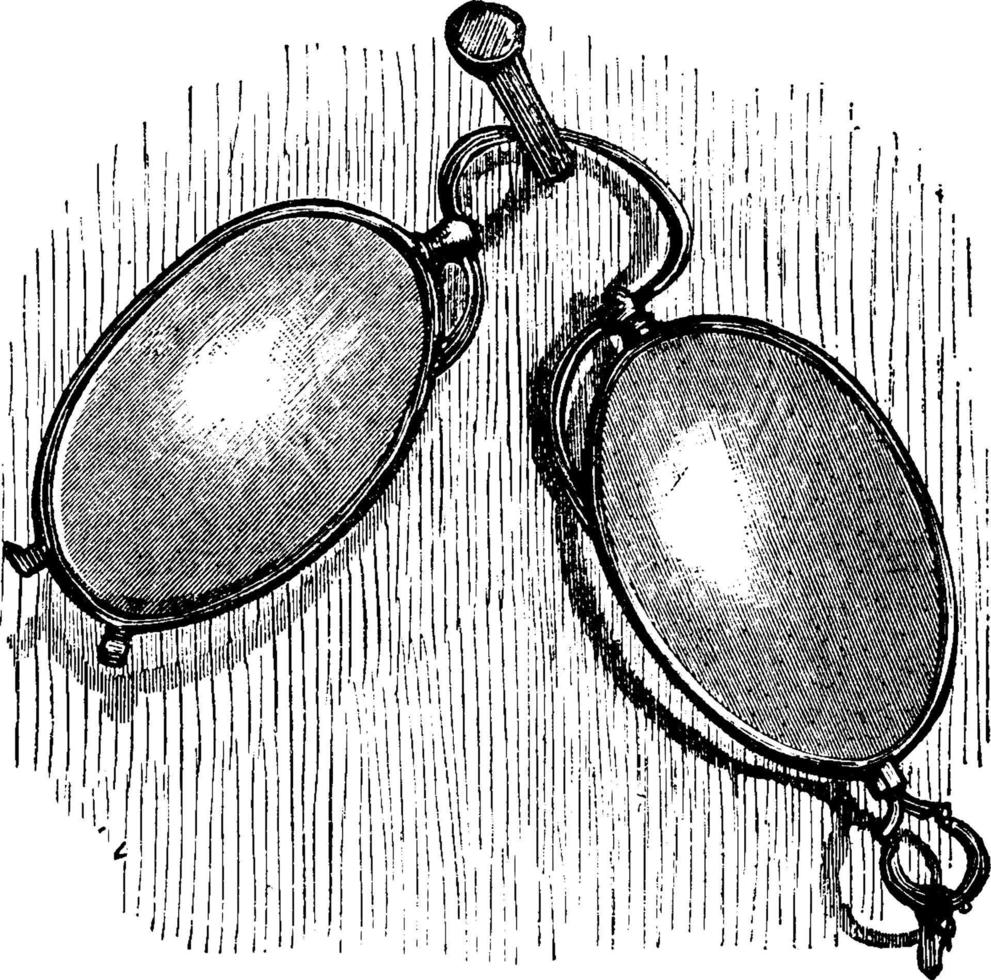 hallens glasögon, årgång illustration. vektor