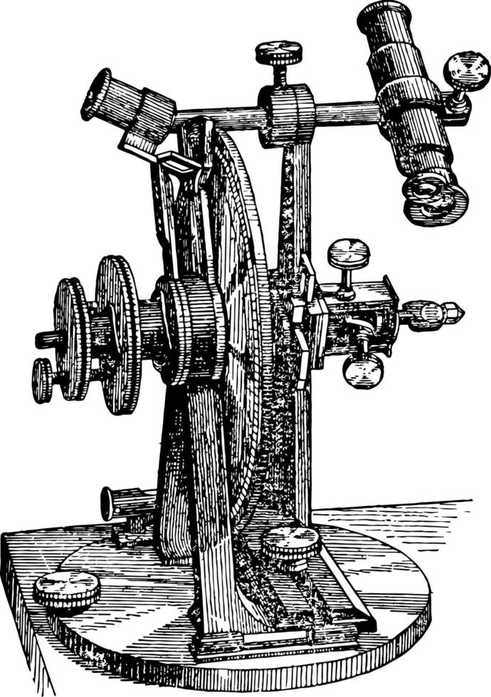 reflexionsgoniometer vintage illustration. vektor