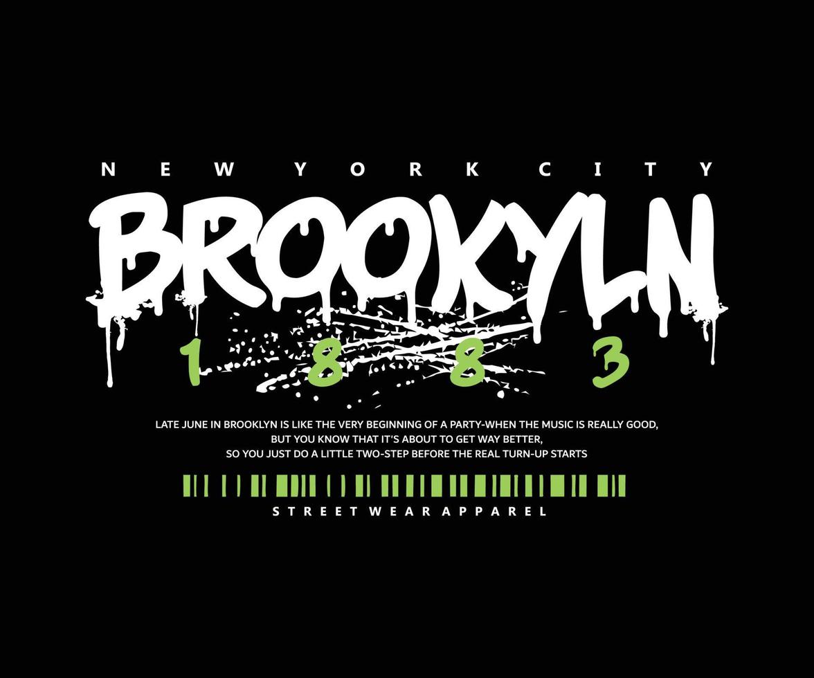 typografie brooklyn ästhetisches grafikdesign für kreative kleidung, für streetwear und urban style t-shirt design, hoodies etc vektor