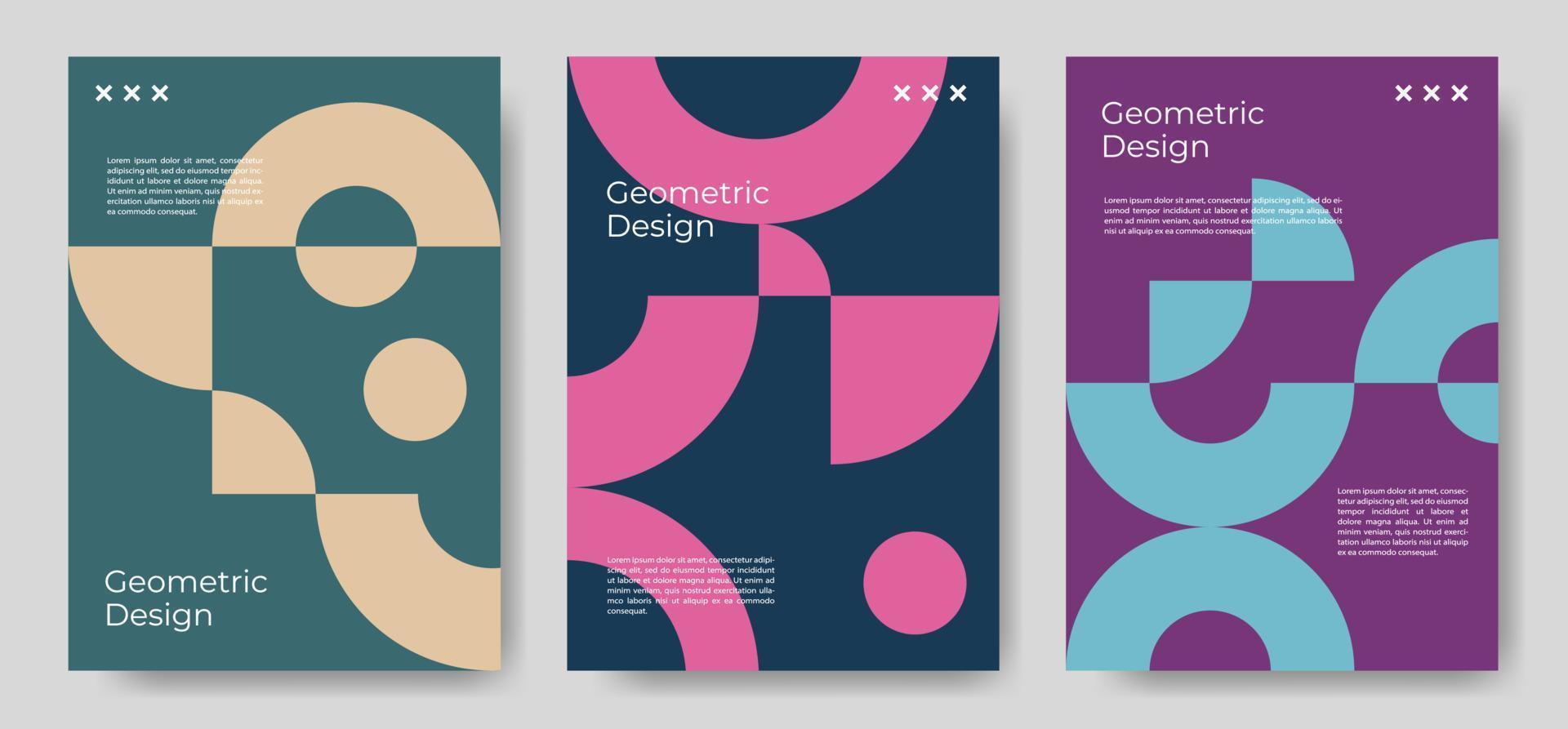 Reihe von geometrischen Hintergründen. für Coverdesigns, Broschüren, Buchcover. Vektor-Illustration. vektor