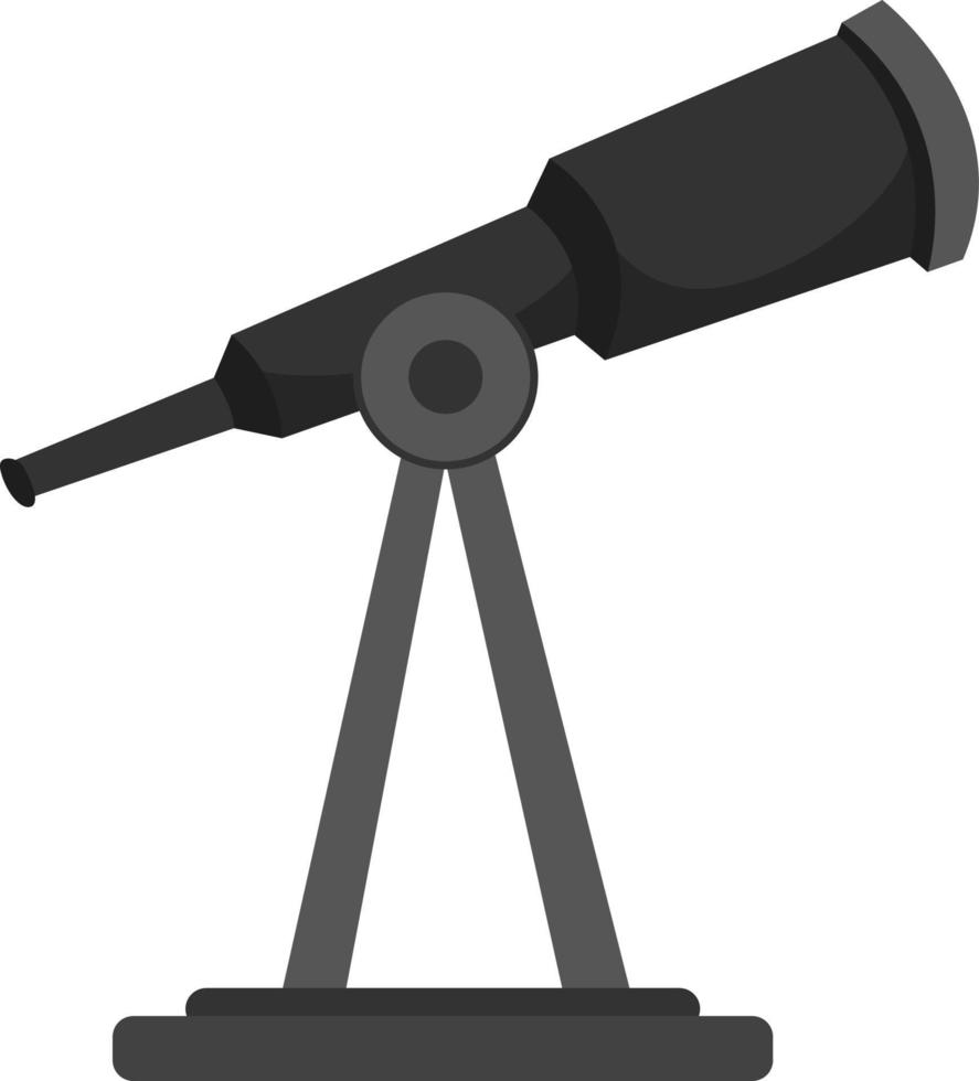 svart teleskop, illustration, vektor på vit bakgrund