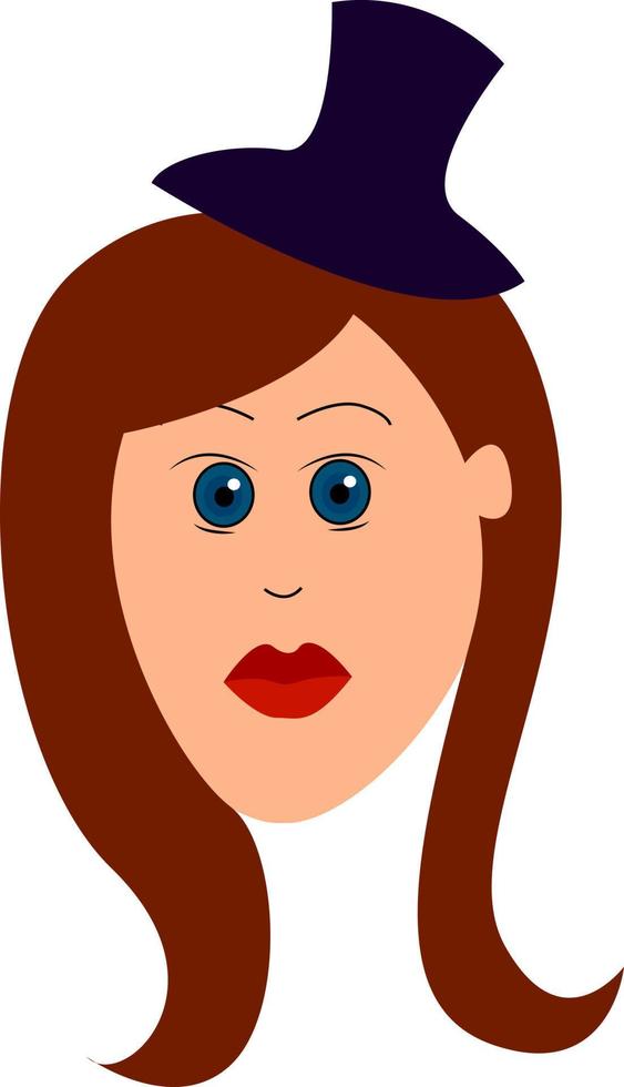 kvinna med röd läppstift, illustration, vektor på vit bakgrund