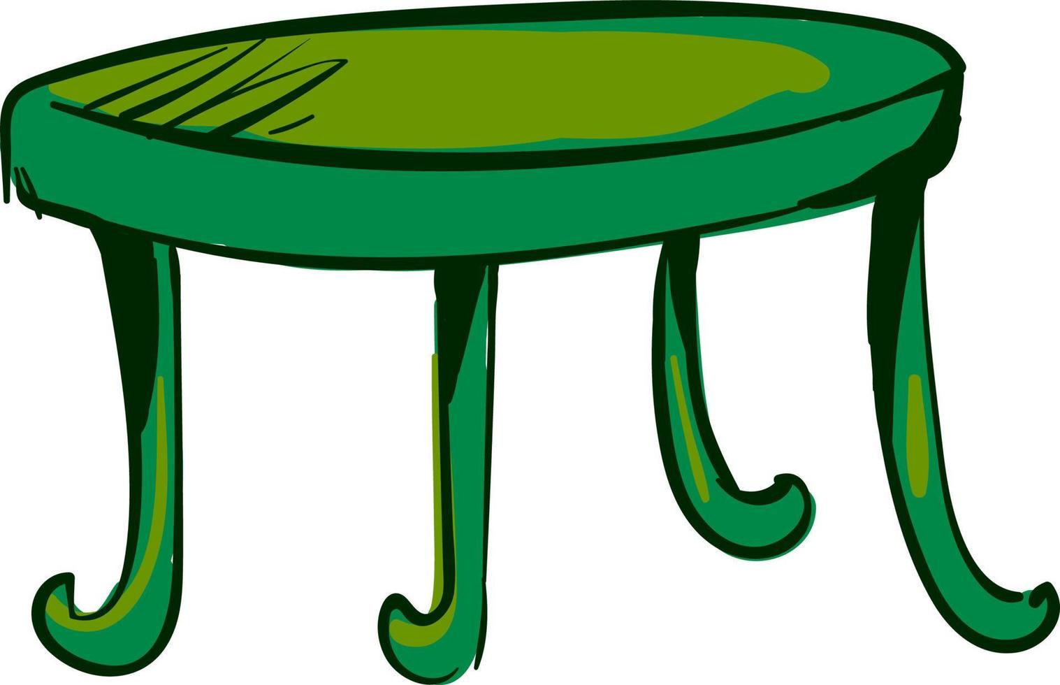 Grüner Tisch, Illustration, Vektor auf weißem Hintergrund.