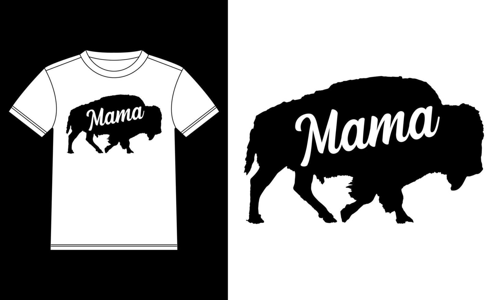 amerikan bison mamma silhuett t-shirt vektor