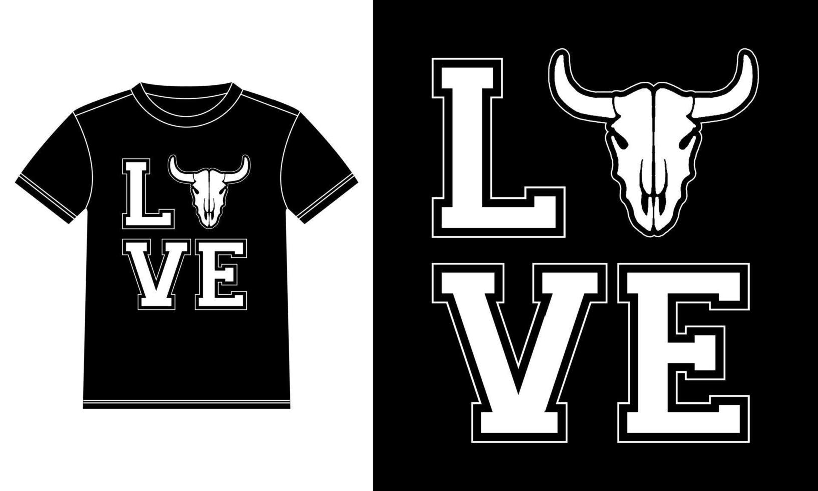 amerikan buffel kärlek t-shirt design vektor