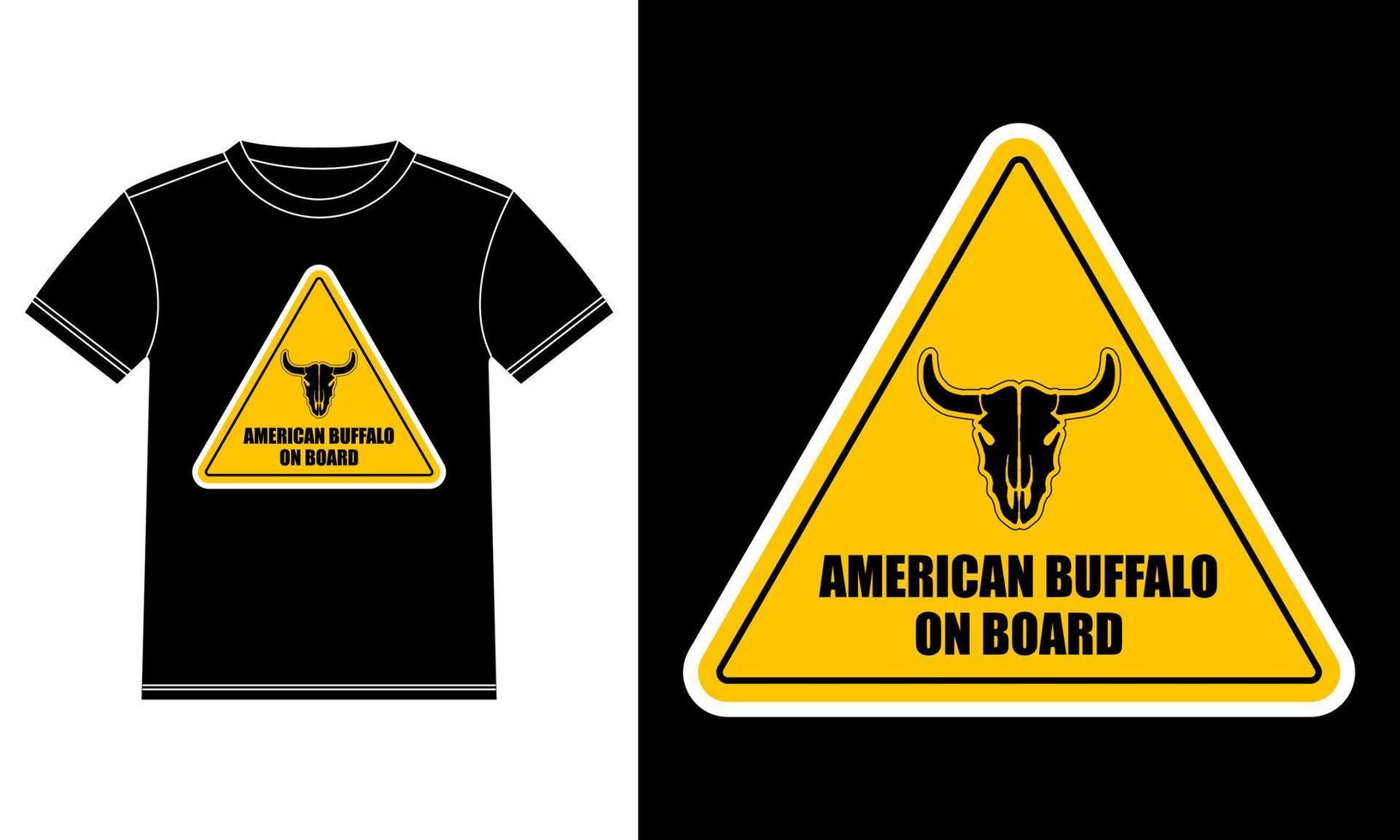 amerikan buffel på styrelse klistermärke t-shirt design vektor