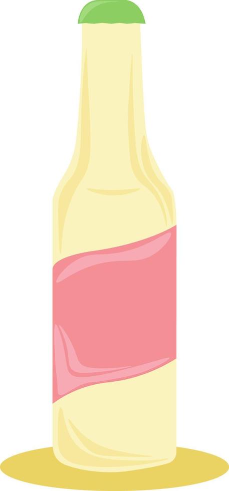 cider flaska, illustration, vektor på vit bakgrund.